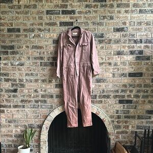 Madewell Pink Utility Jumpsuit with Collar
